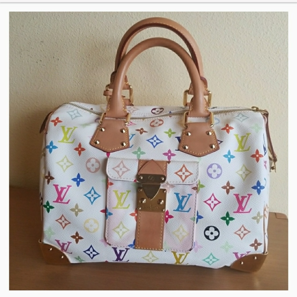 Louis Vuitton LV Multicolor White Speedy 30